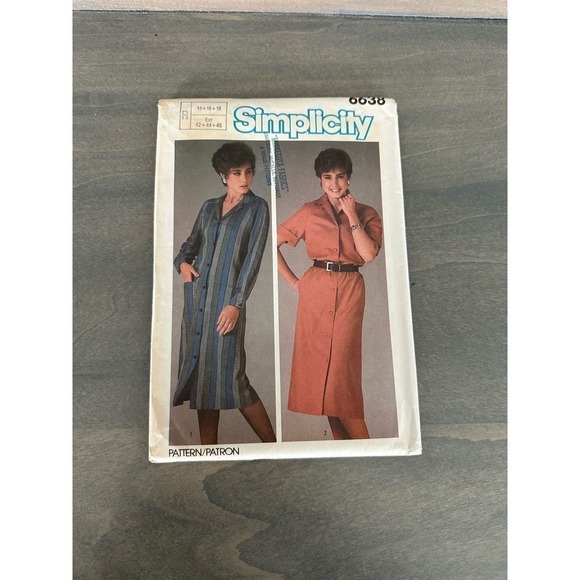 Simplicity Vintage Uncut Misses Easy to Sew Dress Size 14/16/18 Pattern No 6638 - Picture 1 of 7